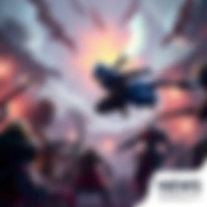 A character equipped with a Blink Dagger item preparing to jump in a Dota match, surrounded by allies and enemies in an intense battle scene.