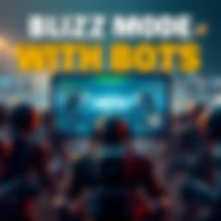 Blitz Mode with Bots A gaming screen showing a player surrounded by bot characters in a fast-paced environment