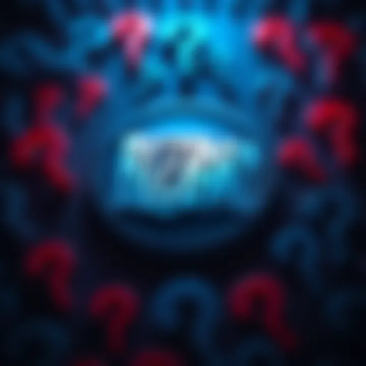 Blizzard logo surrounded by various question marks representing community speculation