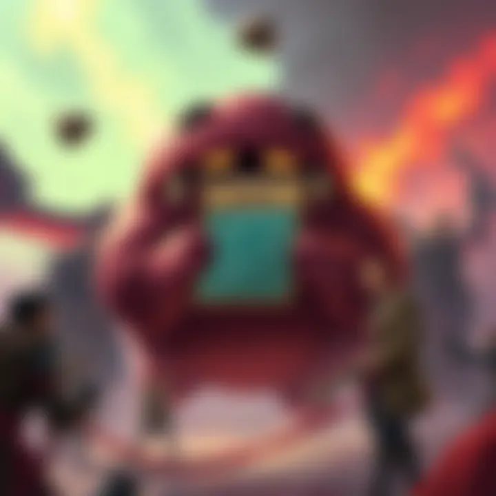 Blob of Tar Price Changes An illustration showing the Blob of Tar with a price tag indicating 5 Mana, surrounded by gaming characters discussing deck strategies.