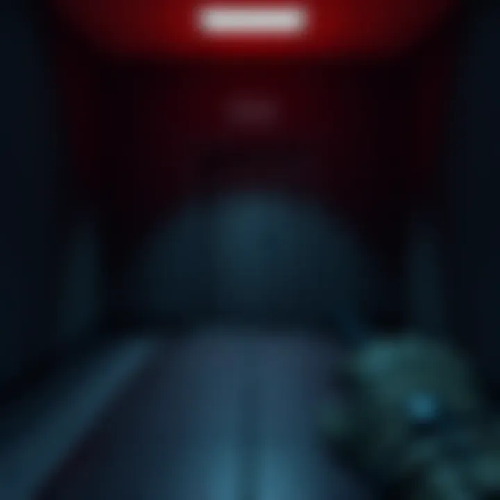 A visual of a blocked exit in a game setting, showing a closed door with a chilling ambiance, symbolizing a killer's influence without perks.