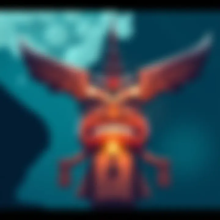 Blocked totem illustration An illustration showing a totem with a visible blockage, representing the challenge in the cleansing process.