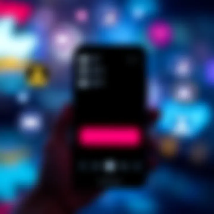 Blocking in Group Chats A smartphone screen showing a blocked contact in a group chat with notification icons around it