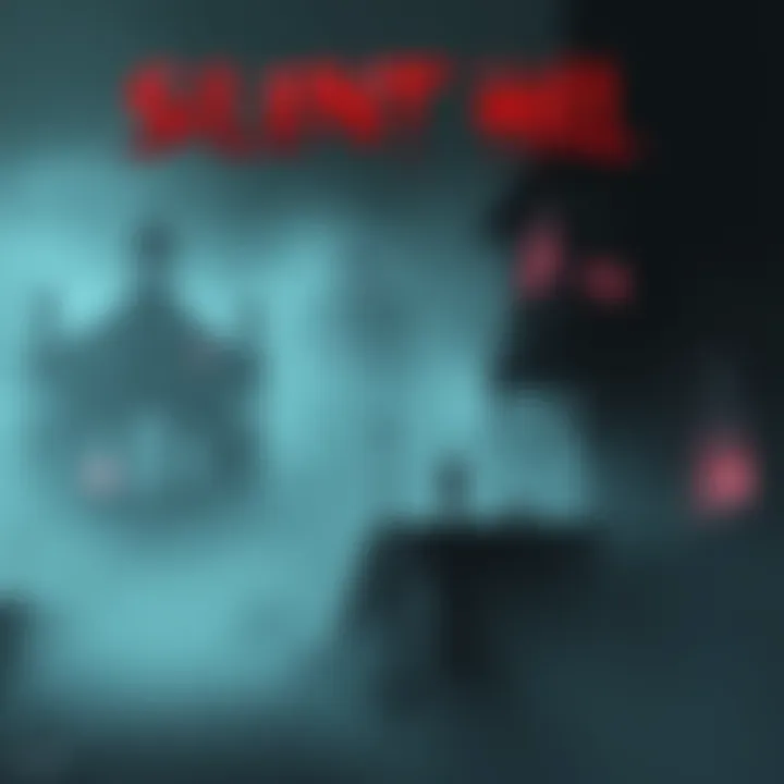 Concept art depicting a dark, eerie environment inspired by the Silent Hill franchise, featuring fog, abandoned buildings, and unsettling shadows.