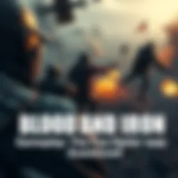 A player navigating through a Blood and Iron mission, showcasing combat mechanics with characters and actions in a battlefield setting.