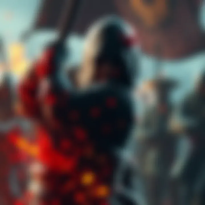 A character from Assassin's Creed Black Flag with visible blood effects during a battle scene, showcasing intense action and realism.