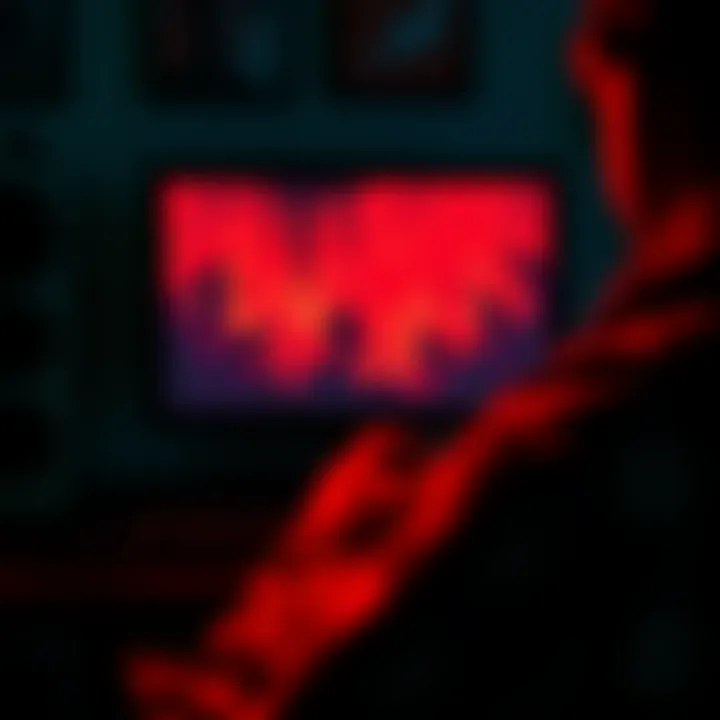 Playing Blood at Low Resolution A person playing the game Blood on a computer screen set to a low resolution, showcasing pixelated graphics reminiscent of classic games.