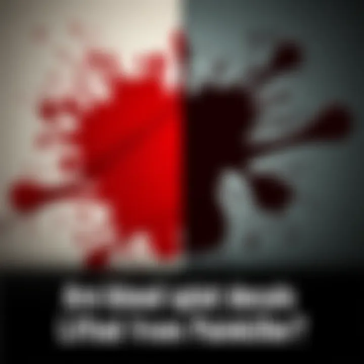 Side-by-side view of blood splat decals from a new game and Painkiller