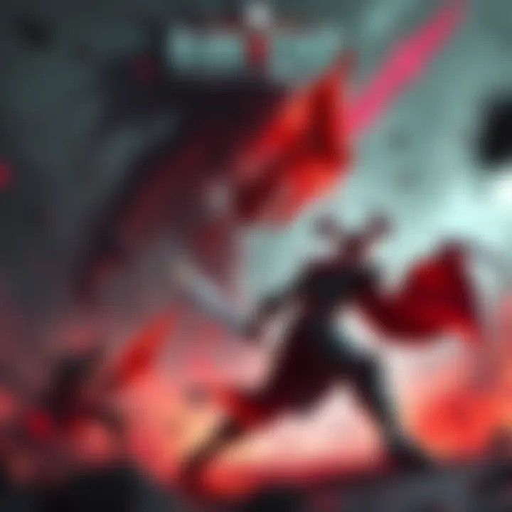 Epic Gameplay with BloodFiend A character swings the BloodFiend weapon in battle, showcasing its power against a boss enemy.