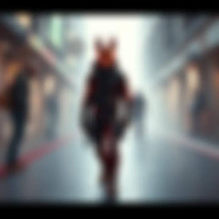 Bloodhound standing in a gaming environment, showcasing the character's height in relation to others.