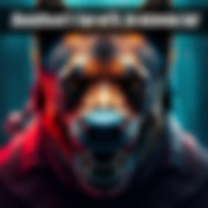 Bloodhound character's face shown clearly, highlighting its features and expression.