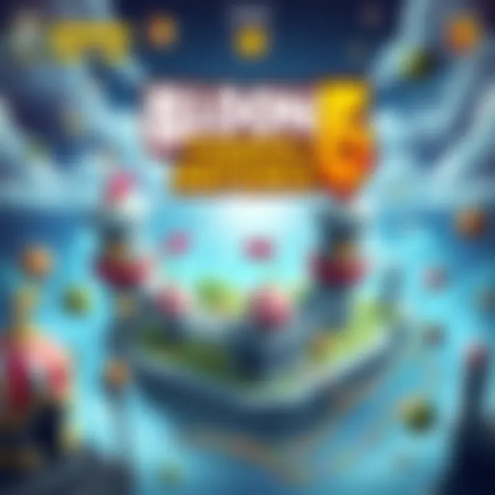 A colorful screenshot of Bloons Tower Defence 6 showing towers, bloons, and strategic gameplay elements.