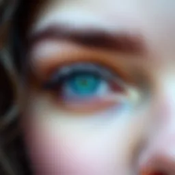 A close-up of striking blue eyes captivating viewers with their beauty and charm.