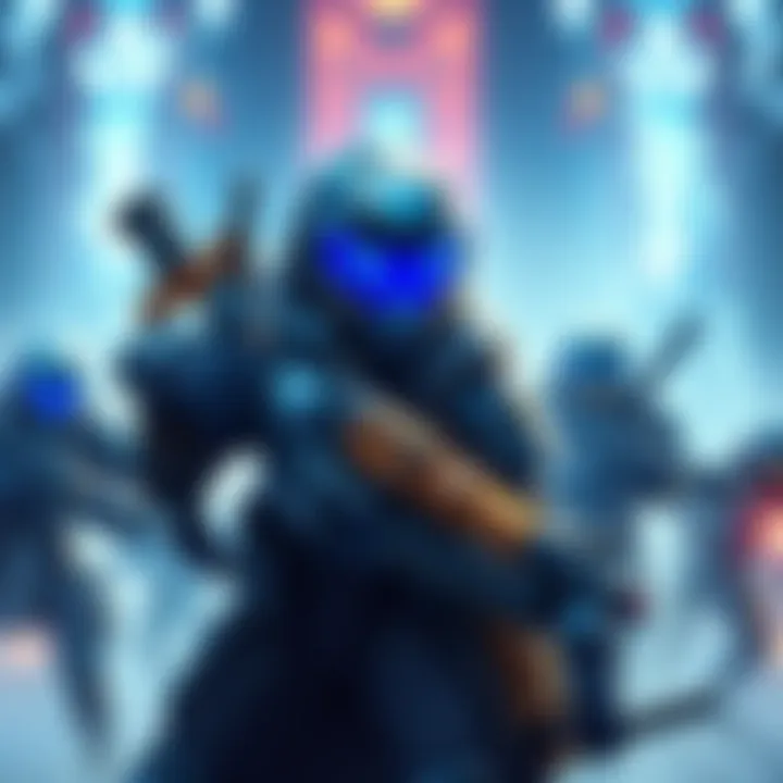 A character in a game using blue foam gear while battling enemies, showcasing equipment synergy and performance enhancements.