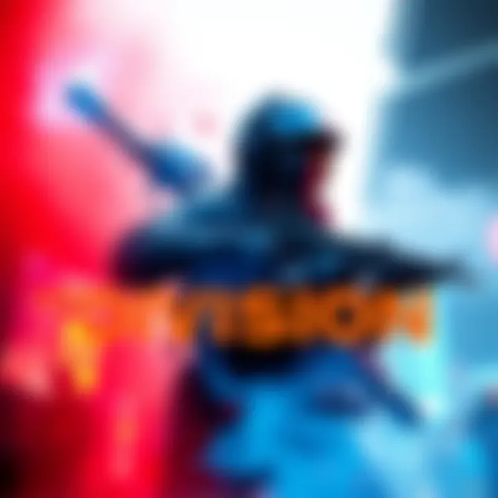 A player character showcasing a blue tank build alongside a red damage build in an action-packed scene from The Division game.