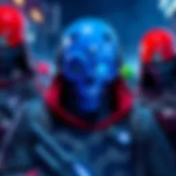 Blue Stalker Character A blue Stalker character in a gaming environment with unique features and abilities, contrasting with red and green Stalkers.