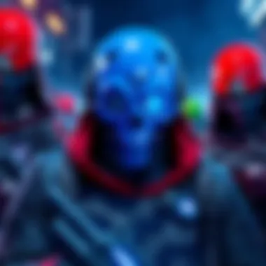 Blue Stalker Character A blue Stalker character in a gaming environment with unique features and abilities, contrasting with red and green Stalkers.