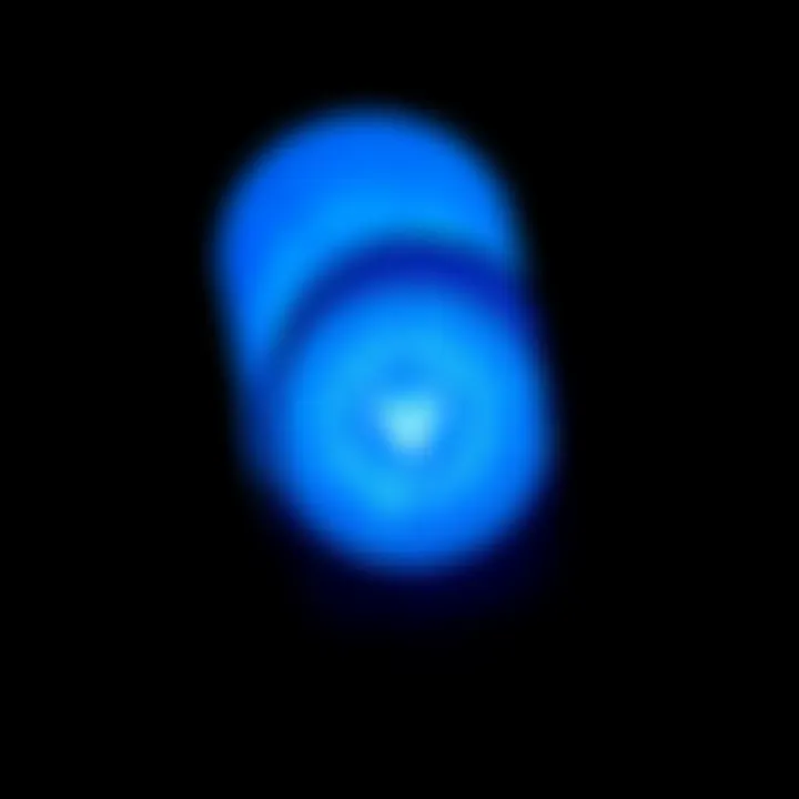 A glowing blue traffic light symbol representing warlocks, set against a dark background.