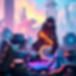 Blueprint farming in Arc Raiders A character farming blueprints in Arc Raiders, collecting loot and cash in a vibrant digital landscape