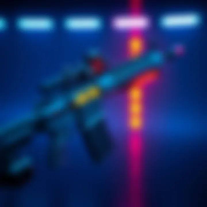 A detailed look at the Bluescreen exotic LMG with vibrant colors and sleek design, highlighting its unique features and modifications.