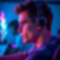 A person wearing comfortable Bluetooth earbuds while playing on a Steam Deck, focusing on the gaming experience.