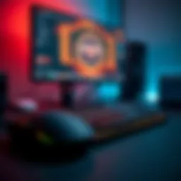 Image of a Bluetooth mouse and keyboard arranged on a gaming desk with a computer monitor in the background.