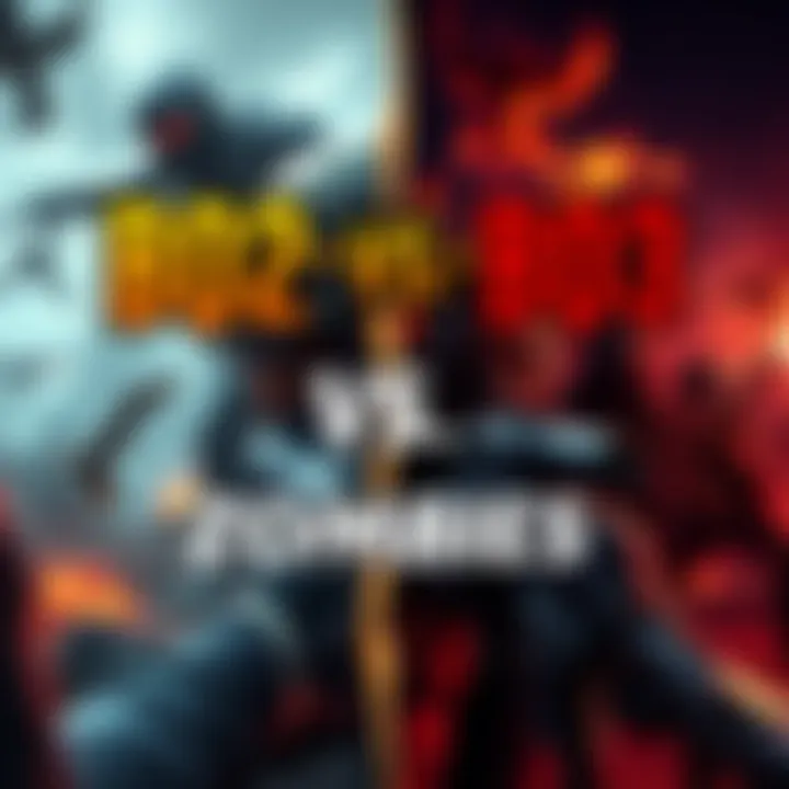 A split image showing gameplay from Bo2 zombies on one side and Bo3 zombies on the other side, highlighting key features of each game.