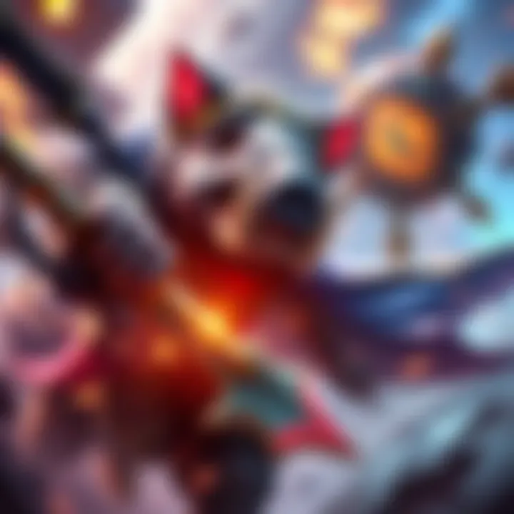 A character known as Boar Hunter in action on the competitive ladder, showcasing a dynamic gaming scene with colorful graphics and intense gameplay.