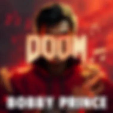 A tribute image featuring Bobby Prince with musical notes and a background inspired by Doom games.