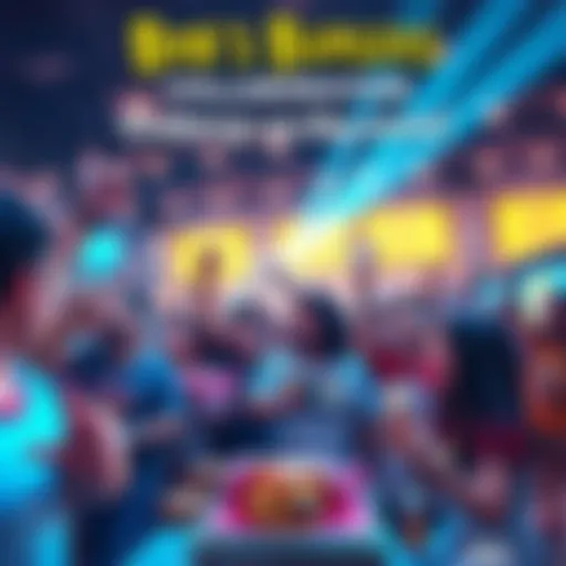 Fans celebrating at a Bob's Burgers themed collaboration event with food and characters