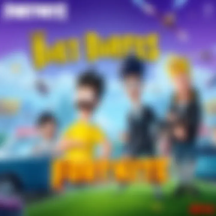 Characters from Bob's Burgers and King of the Hill featured in a vibrant Fortnite setting with colorful graphics and gameplay elements