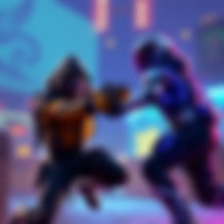 A gaming scene where one character is blocking another, demonstrating body blocking during gameplay