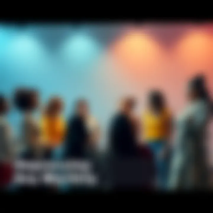 A group of diverse individuals passionately discussing the need for real body representation in media, showing various body types and styles.