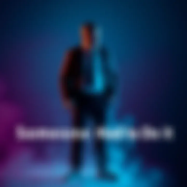 A serious individual standing confidently, making a significant decision with determination.