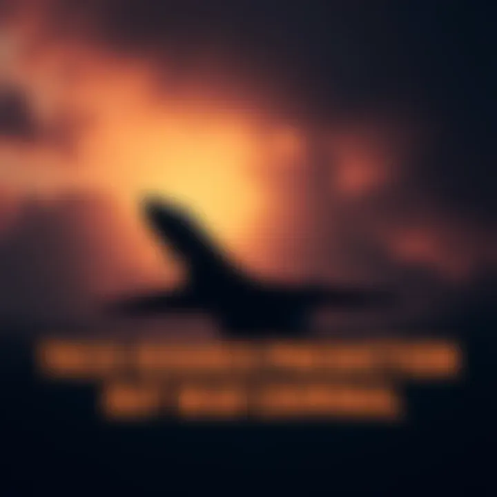A silhouette of an aircraft against a dark sky, symbolizing warfare and conflict, with a bold text overlay about a prediction on a war criminal.