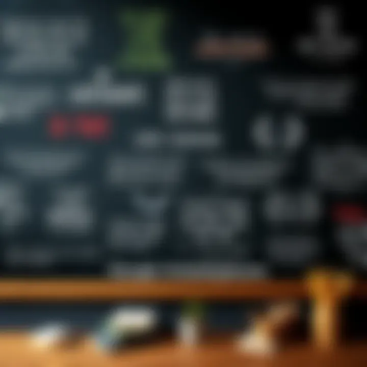 A collection of bold quotes on a chalkboard, stimulating discussion and provoking thought.