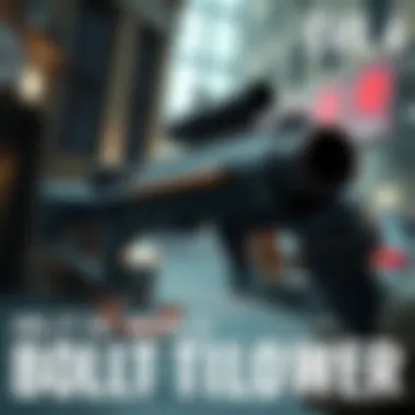 A close-up of the Bolt Thrower weapon from Resident Evil 4, showing its design and features, with a background of a game setting.