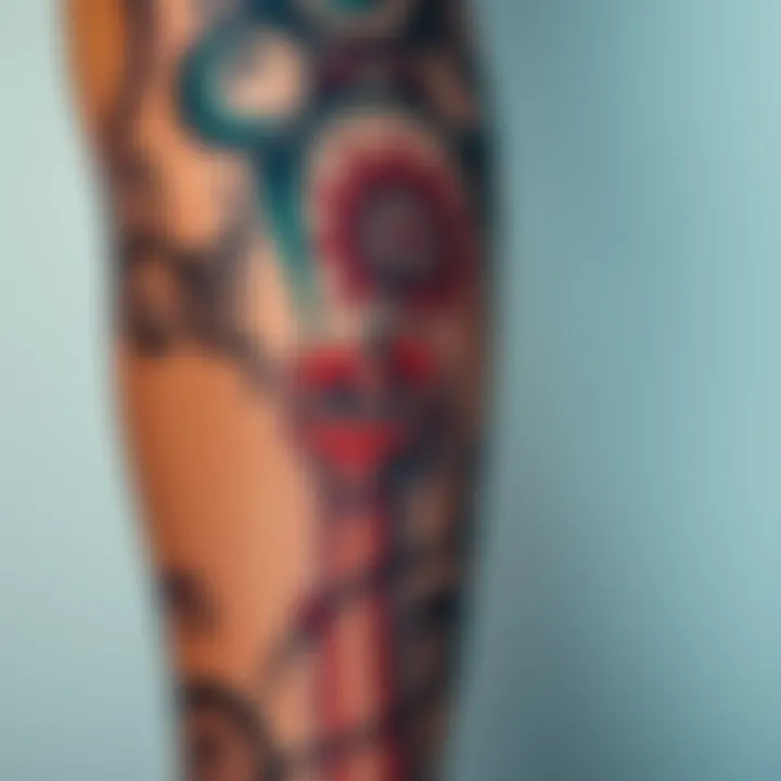 A detailed Bone Pillar tattoo designed by Will Durrant, showcasing intricate designs and patterns, on the arm of a client in Stuart, Florida.