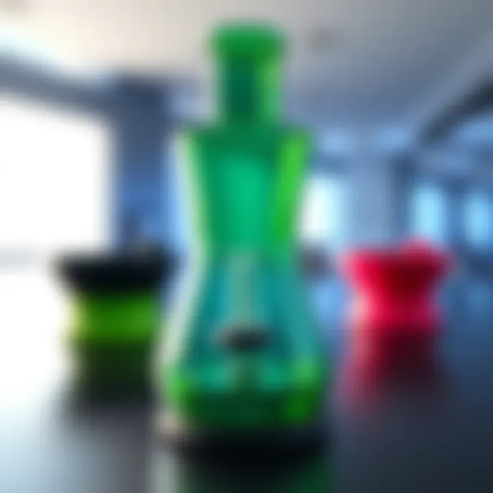 A creative design sketch of a Bong Cup showcasing its unique shape and features, combining function and style.