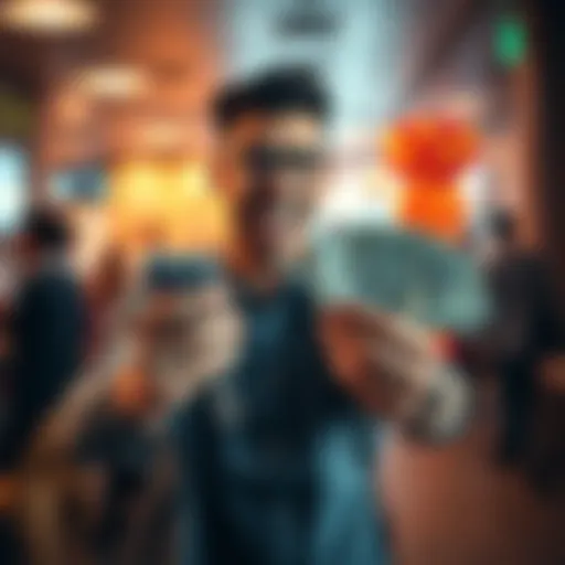 A person holding cash and looking excited about bonus opportunities