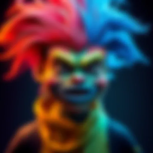 A vibrant character named Boober DeTitt showcasing bold colors and unique features