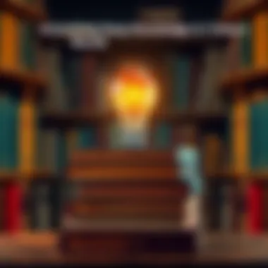 A stack of books with a glowing light bulb above them, symbolizing knowledge and understanding.