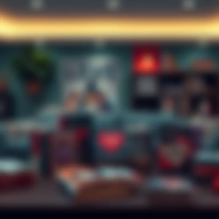 A collection of books focused on intimacy, love, and personal growth displayed on a table