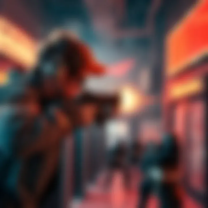 A character shooting in a retro-style shooter game inspired by Wolfenstein, showcasing action and nostalgic graphics.