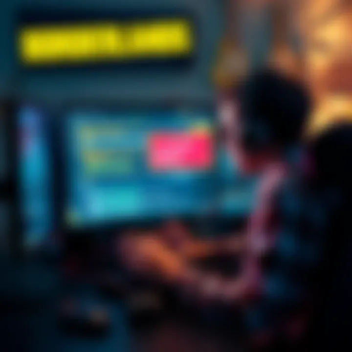 A gamer troubleshooting Borderlands on a computer, showing error messages on screen