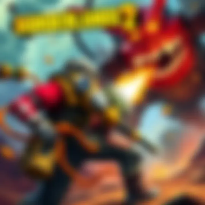 Borderlands 2 final boss scene A character fighting the final boss in Borderlands 2 with colorful graphics and action-packed elements