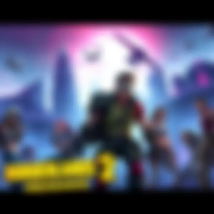 Concept art showing an updated version of Borderlands 2 characters and environments, showcasing vibrant colors and modern graphics