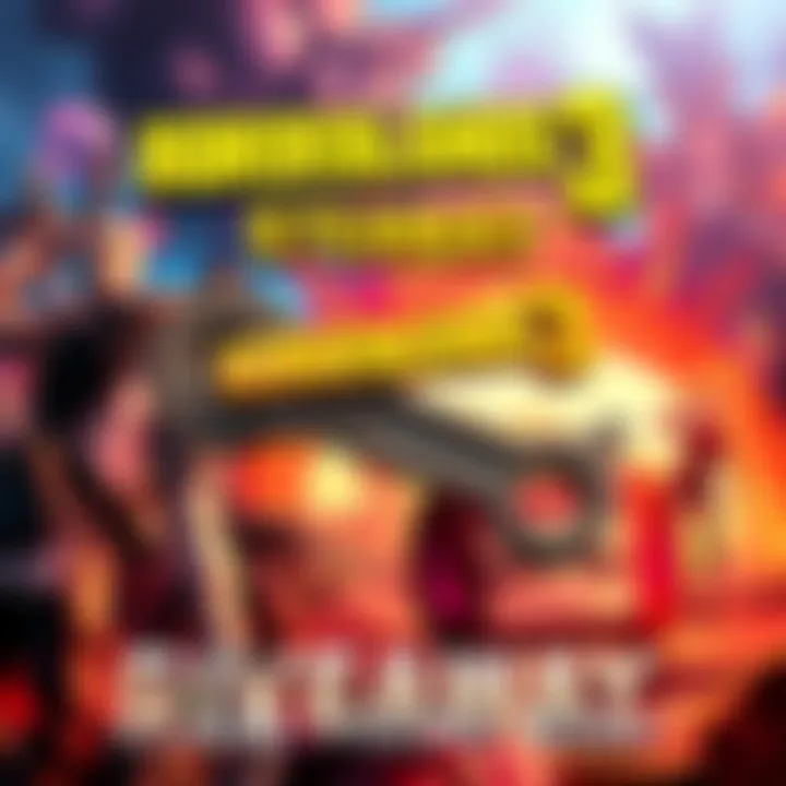 Graphic showing a Borderlands 3 Steam key with vibrant game art in the background