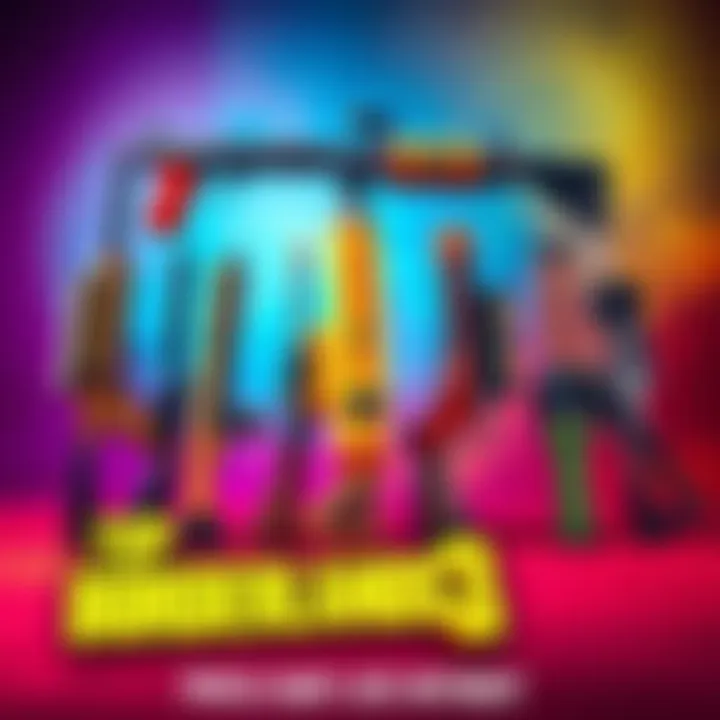 A collection of popular weapons from Borderlands 3 displayed against a colorful background, showcasing their unique designs and features.