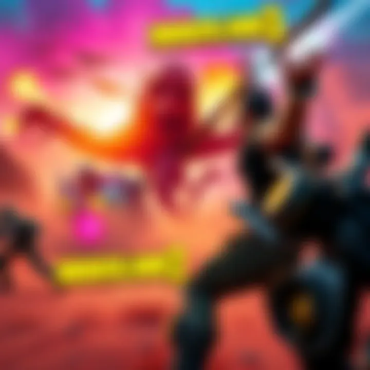 A character from Borderlands 3 in a vibrant desert landscape, engaging in combat with enemies, showcasing colorful graphics and chaotic action.